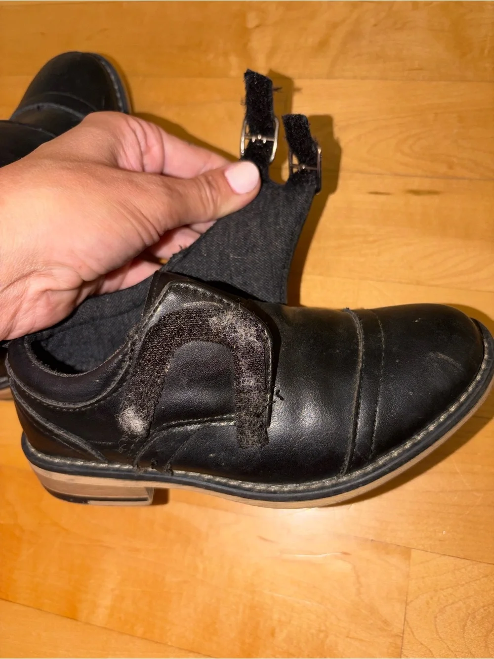 Steve Madden Little Kids Black Double Monk Strap Shoes